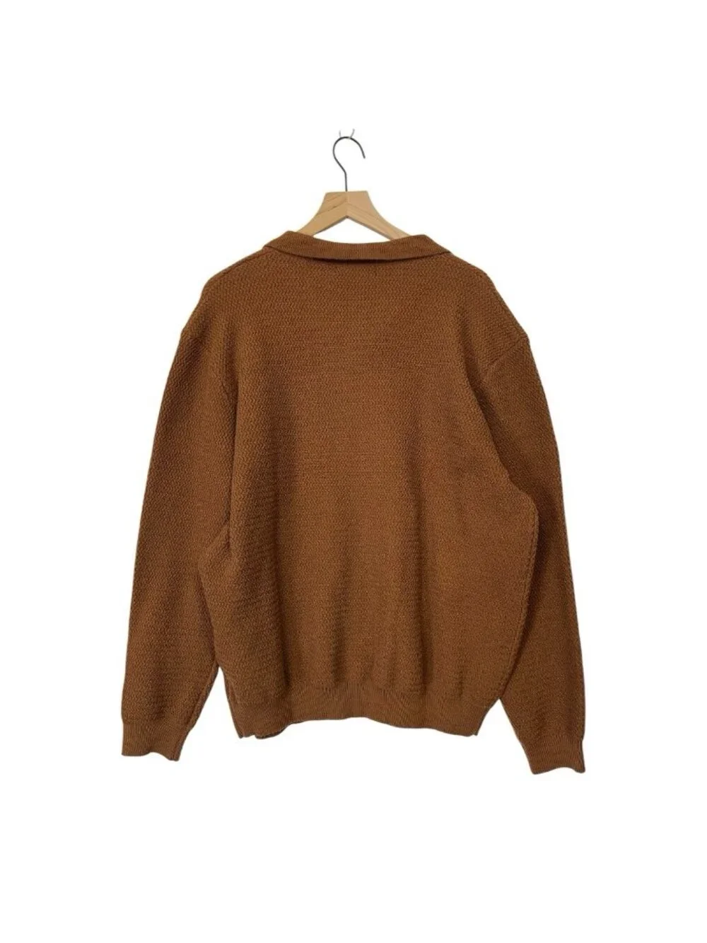 PJ Paul Jones Polo Knit Sweater Size XL Brown Knit
